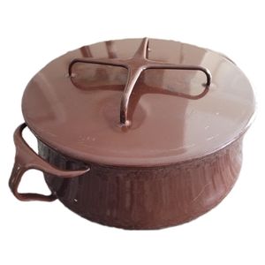 DANSK | Kobenstyle 2 quart vintage 70s enamel dutch oven with trivet lid